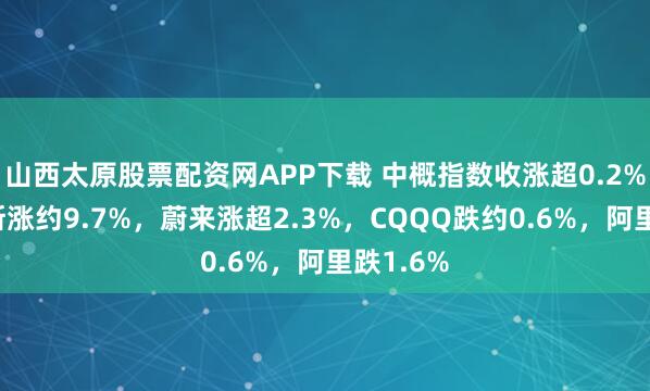 山西太原股票配资网APP下载 中概指数收涨超0.2%，阿特斯涨约9.7%，蔚来涨超2.3%，CQQQ跌约0.6%，阿里跌1.6%
