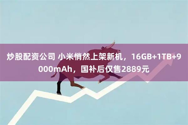 炒股配资公司 小米悄然上架新机，16GB+1TB+9000mAh，国补后仅售2889元